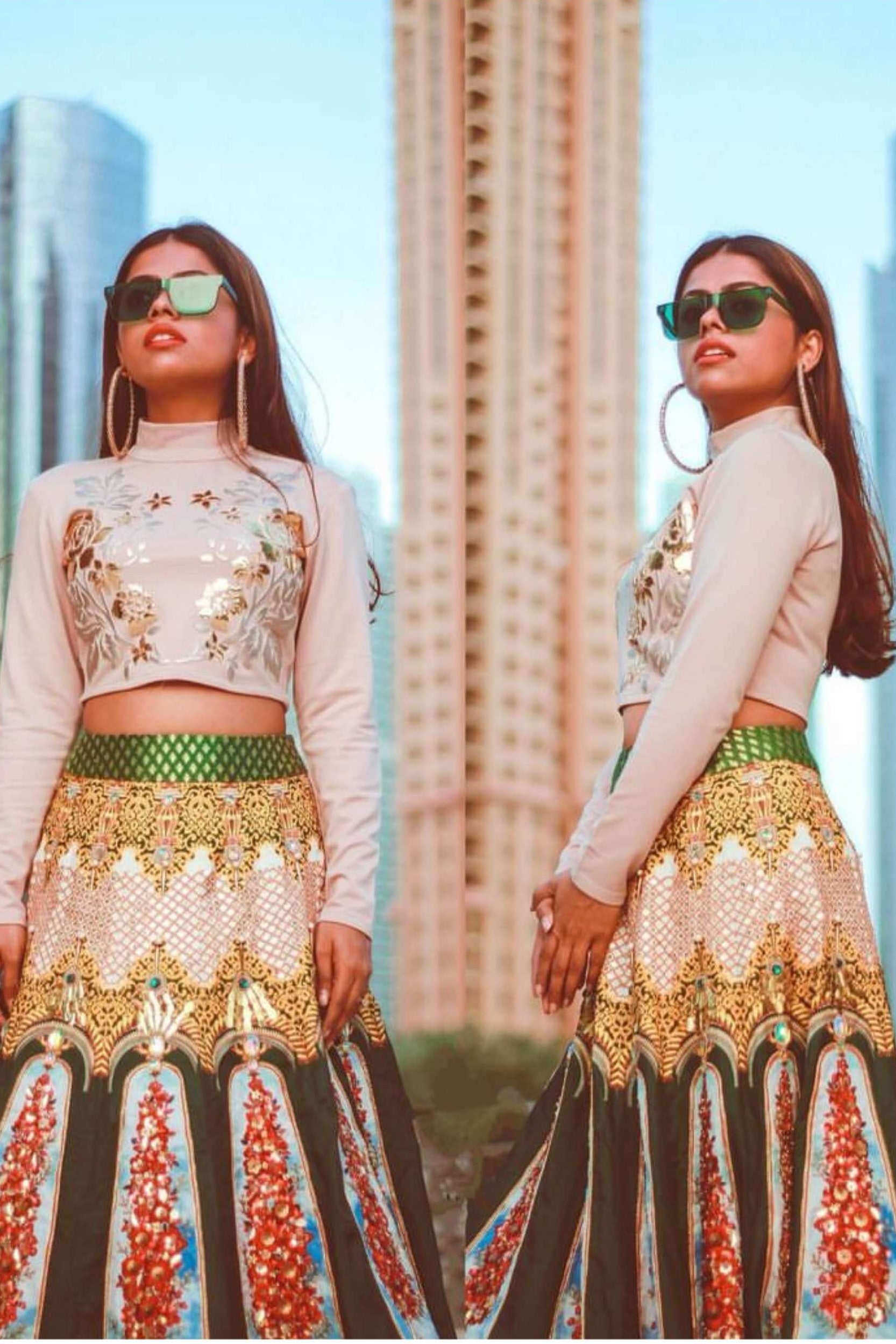 BARQOUE CUTWORK LEHENGHA SET