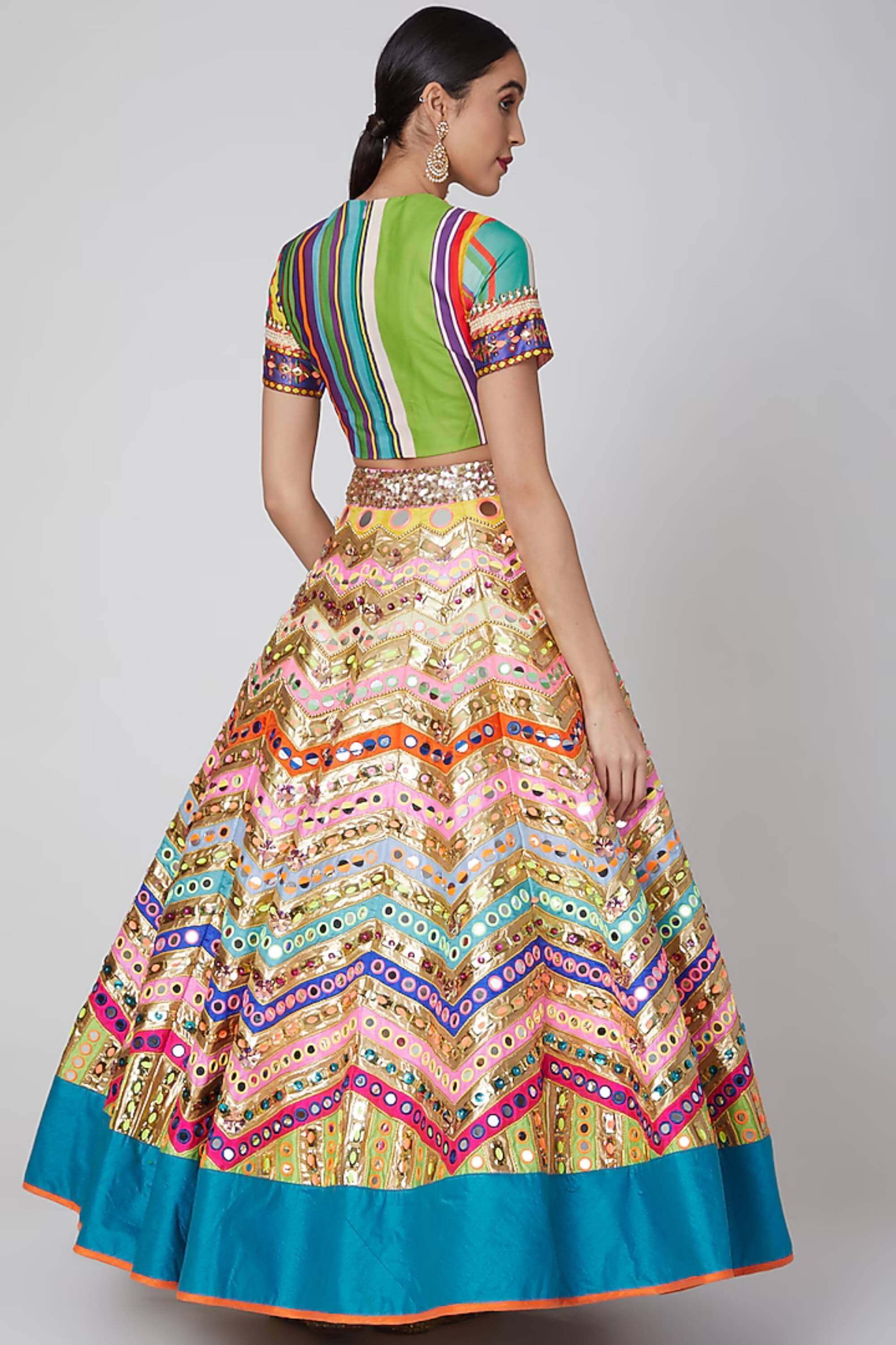 CHEVRON HARITHA MIRROWORK LEHENGHA