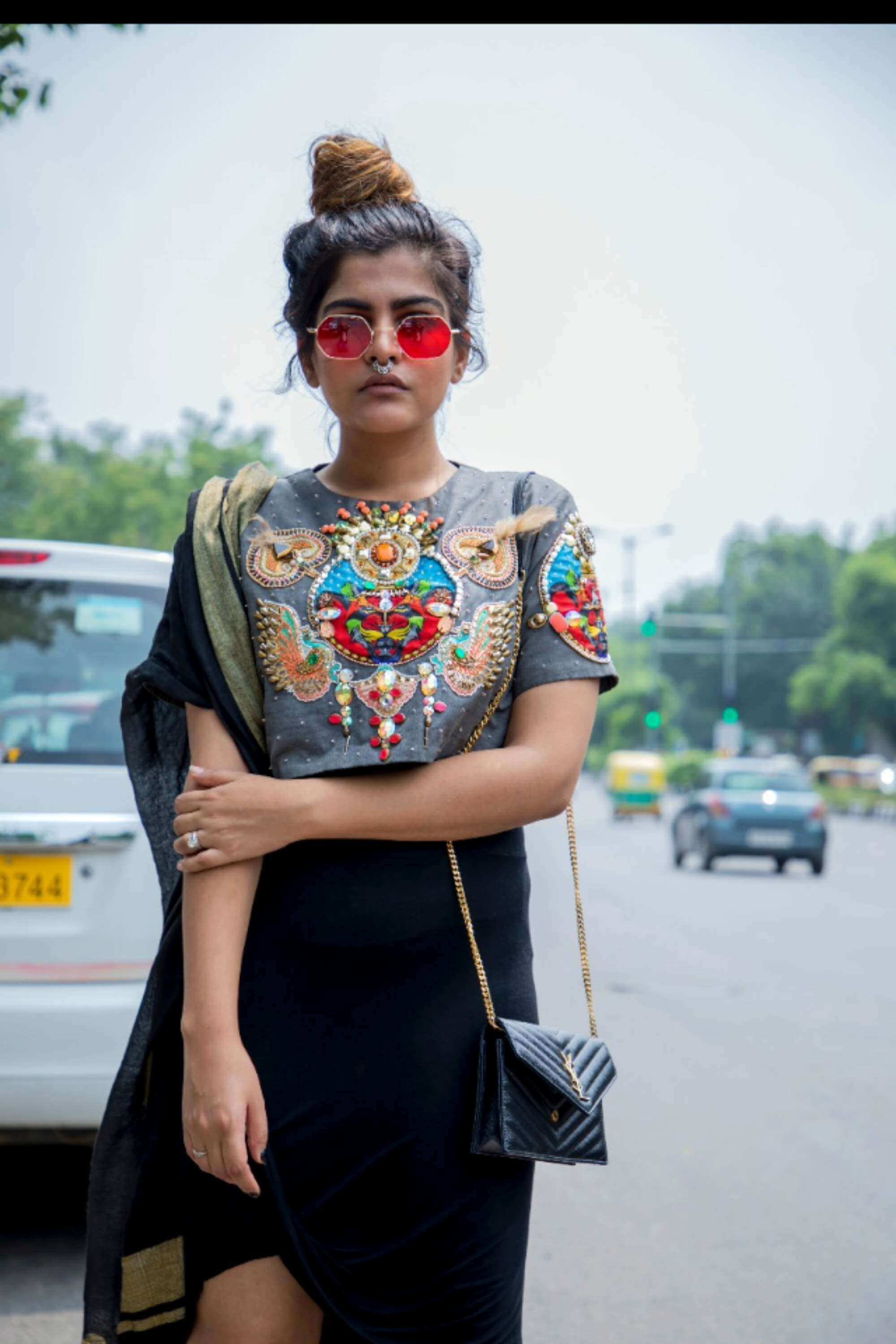 LION RAJA GREY CROP TOP