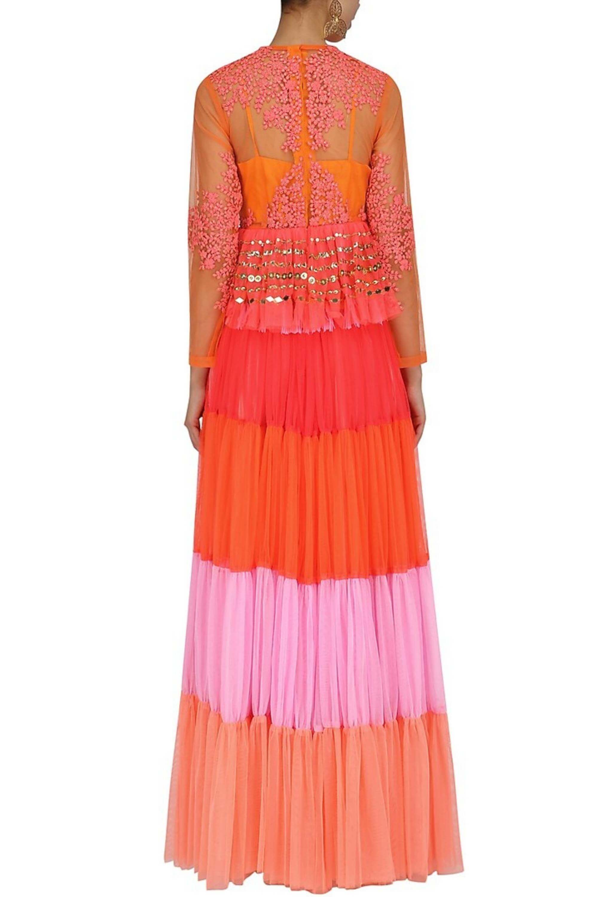 NARANGI SHAAM SKIRT AND PELUM TOP