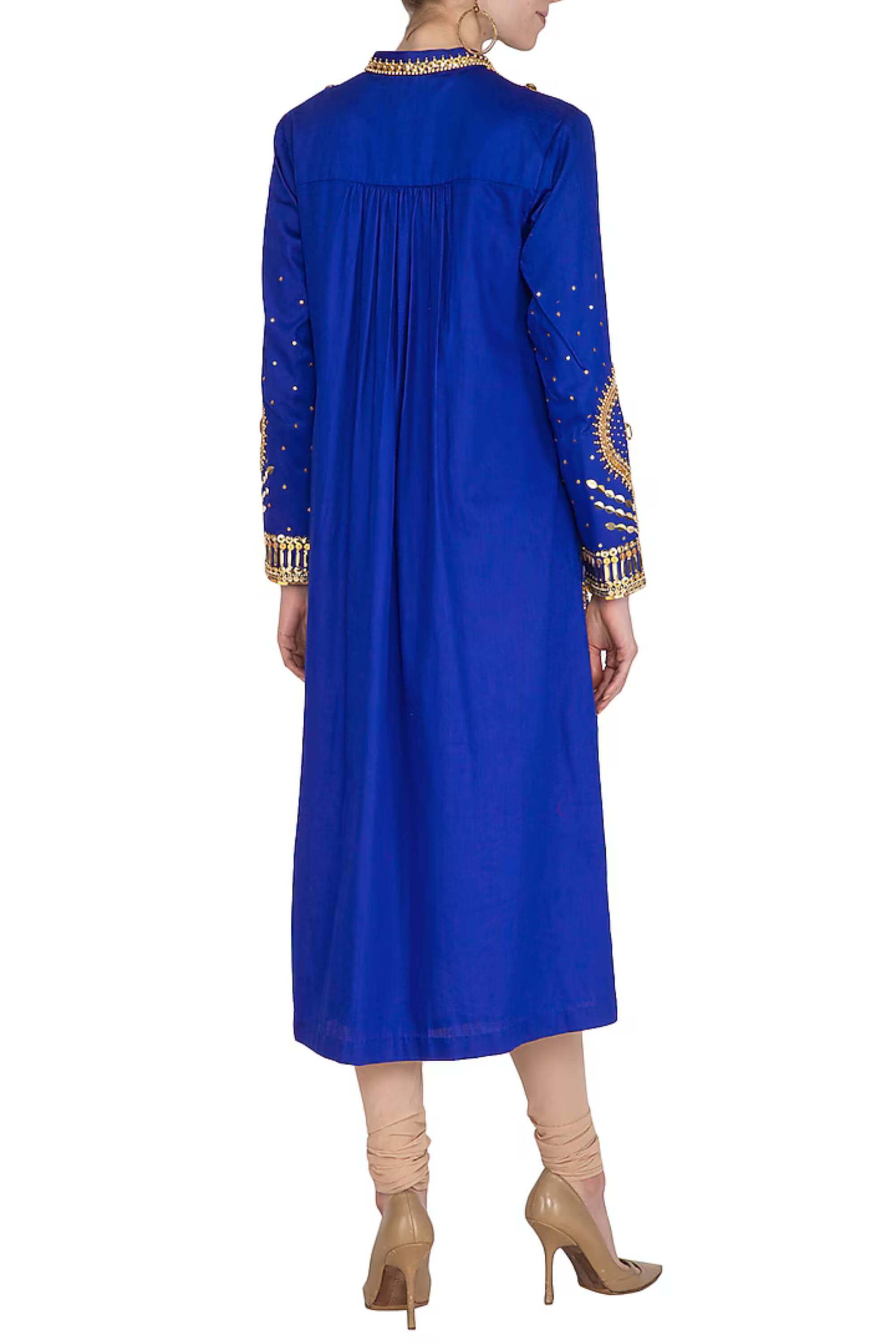 ELECTRIC BLUE GOLD KURTA