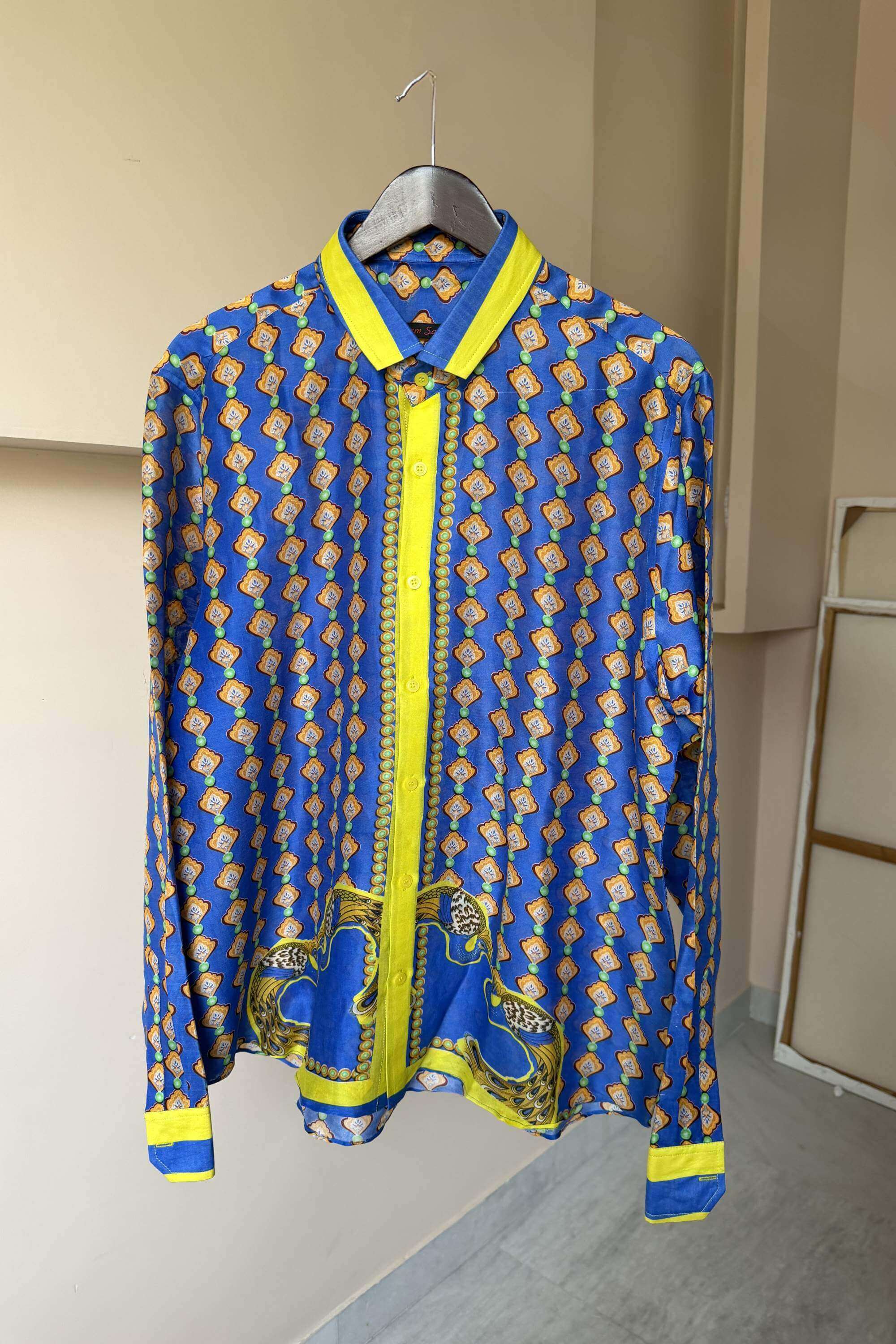 BLUE CHANDERI SHIRT