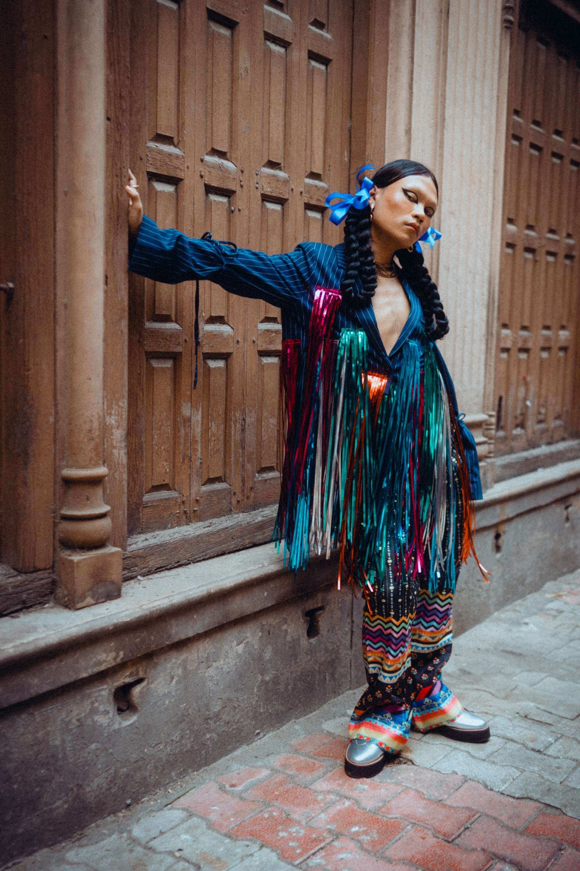 METALLIC FRINGED SUIT