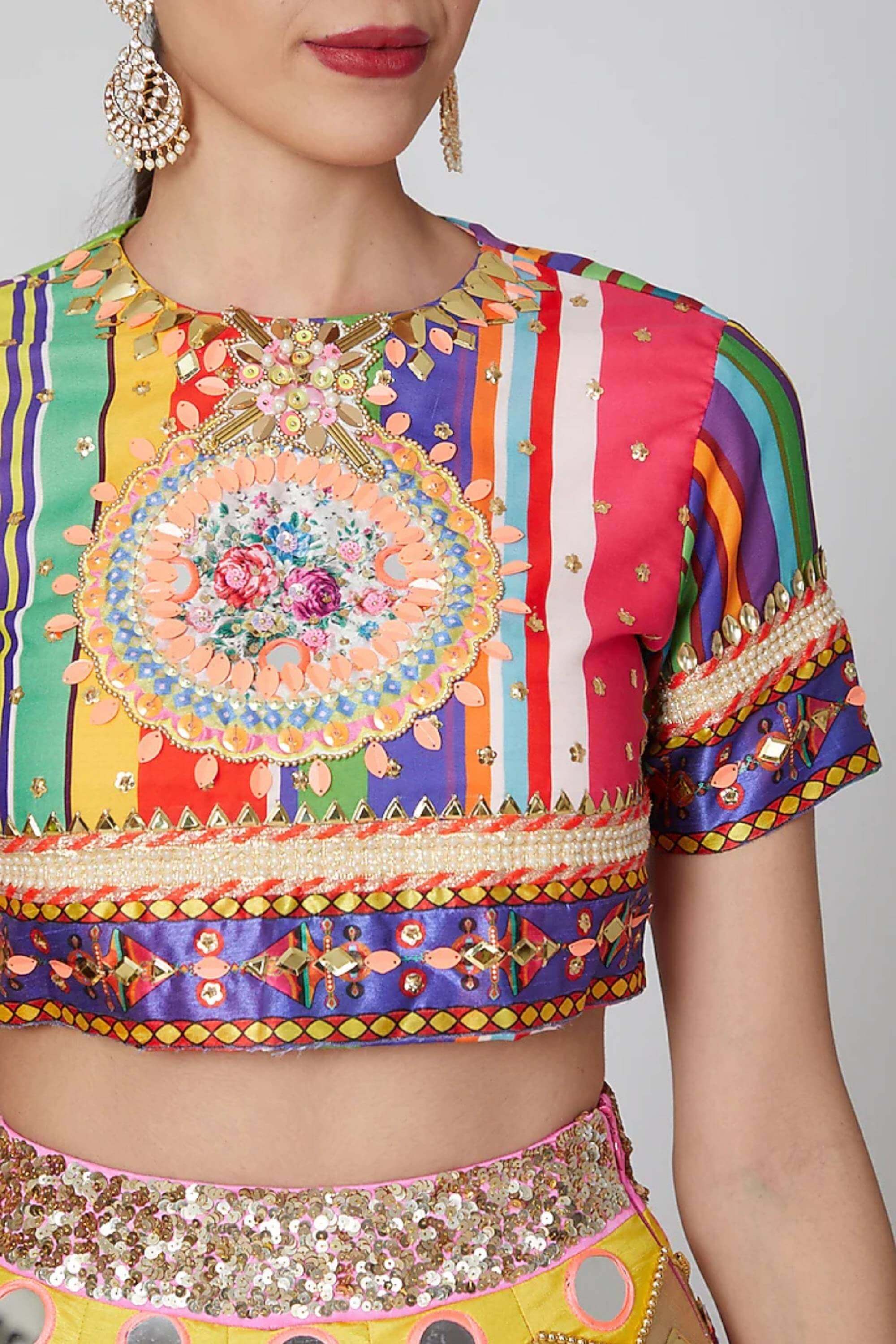 CHEVRON HARITHA MIRROWORK LEHENGHA
