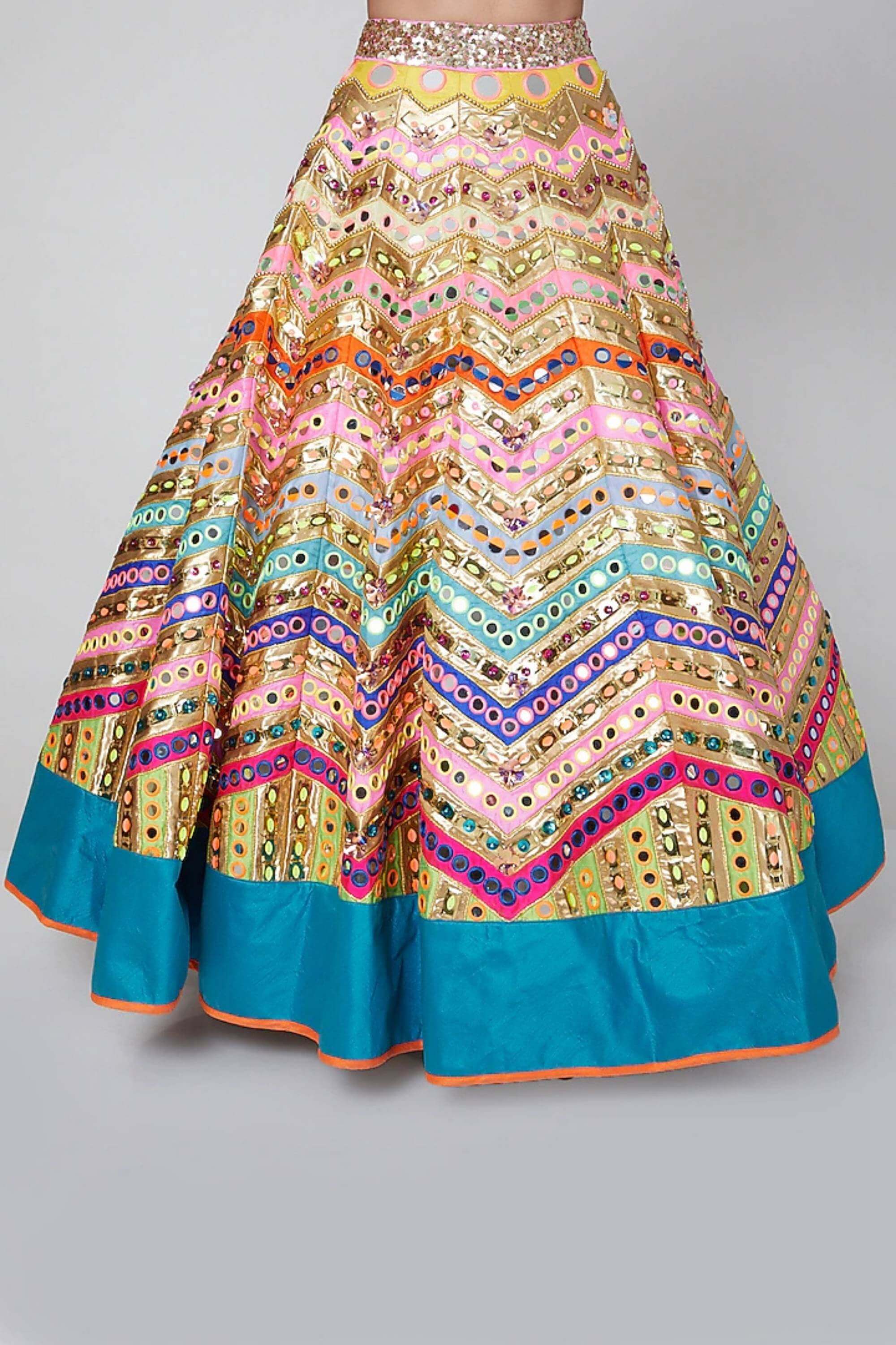 CHEVRON HARITHA MIRROWORK LEHENGHA