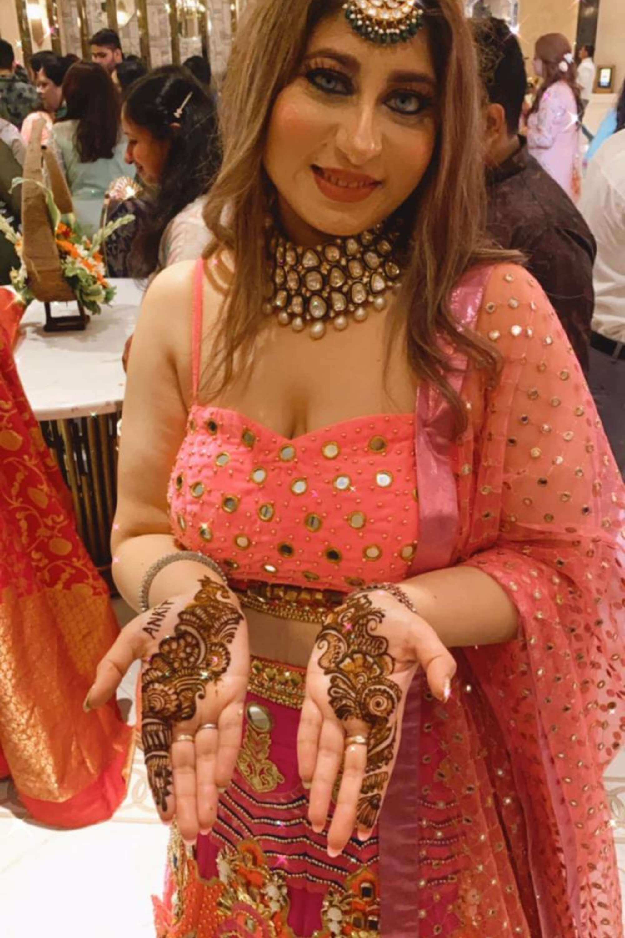 GULDASTA LEHENGHA x KHURSHEED HALDI LEHENGHA x PEACH MINARI KALAM LEHENGHA