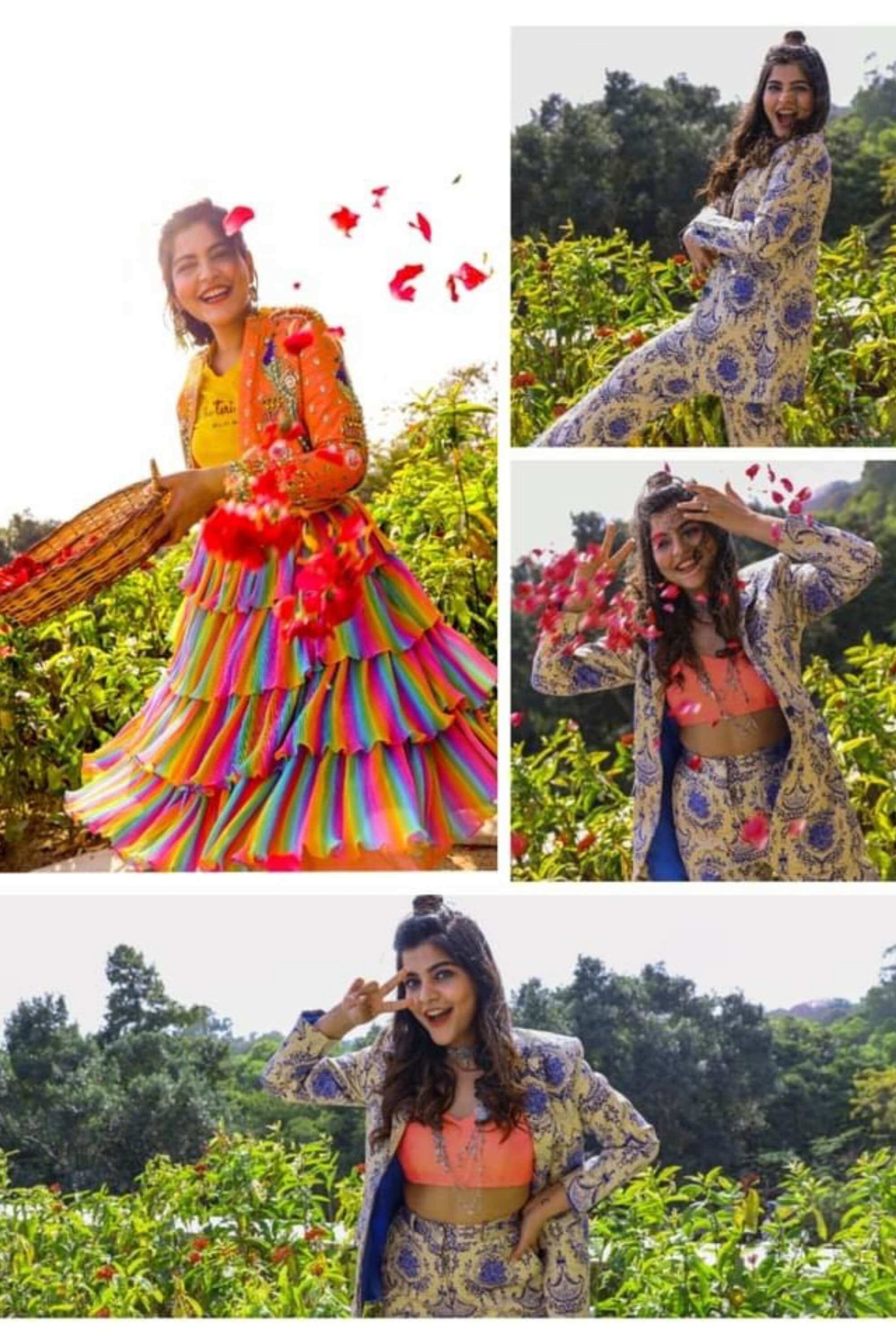 PEACOCK LAYERED LEHENGHA SET