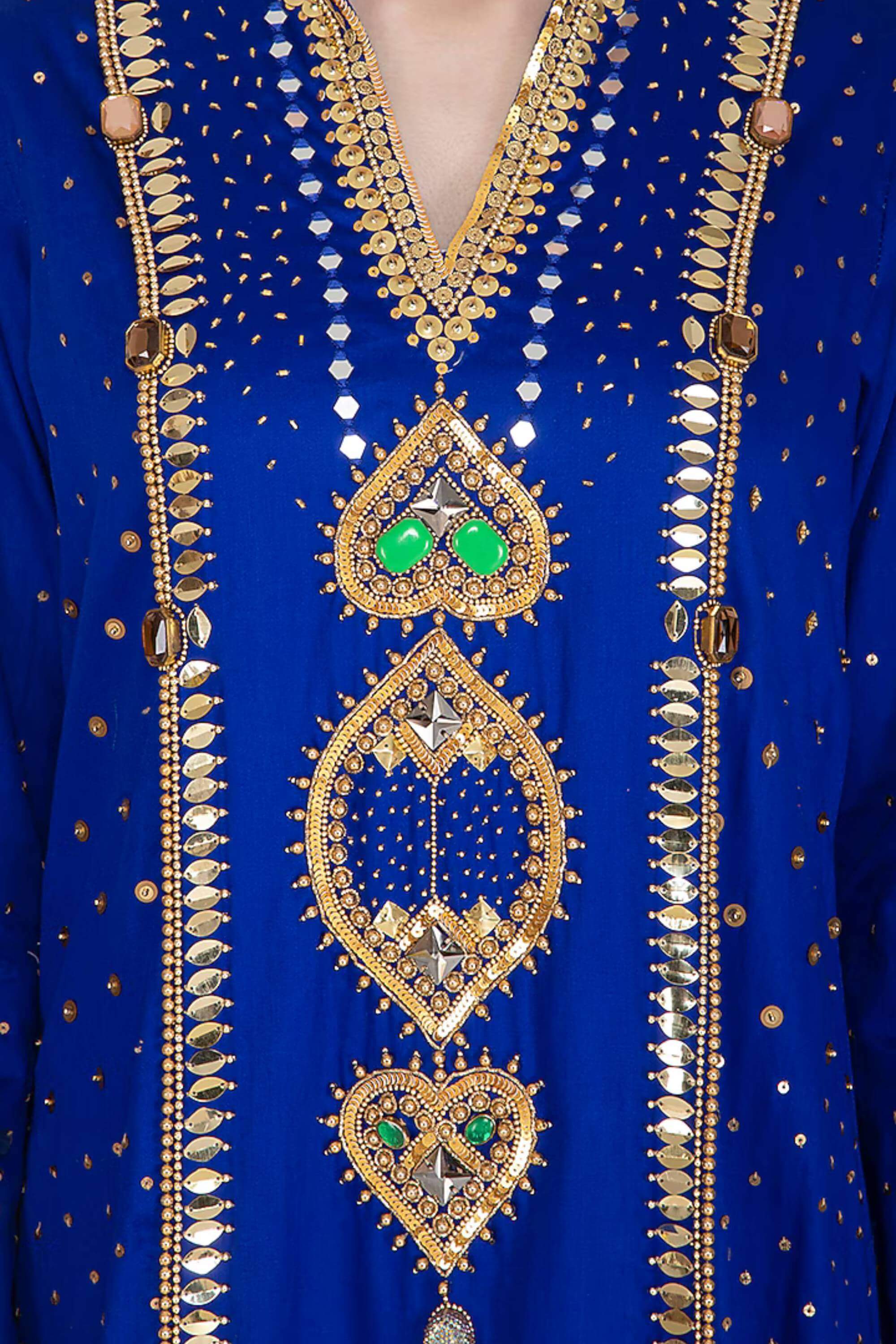 ELECTRIC BLUE GOLD KURTA