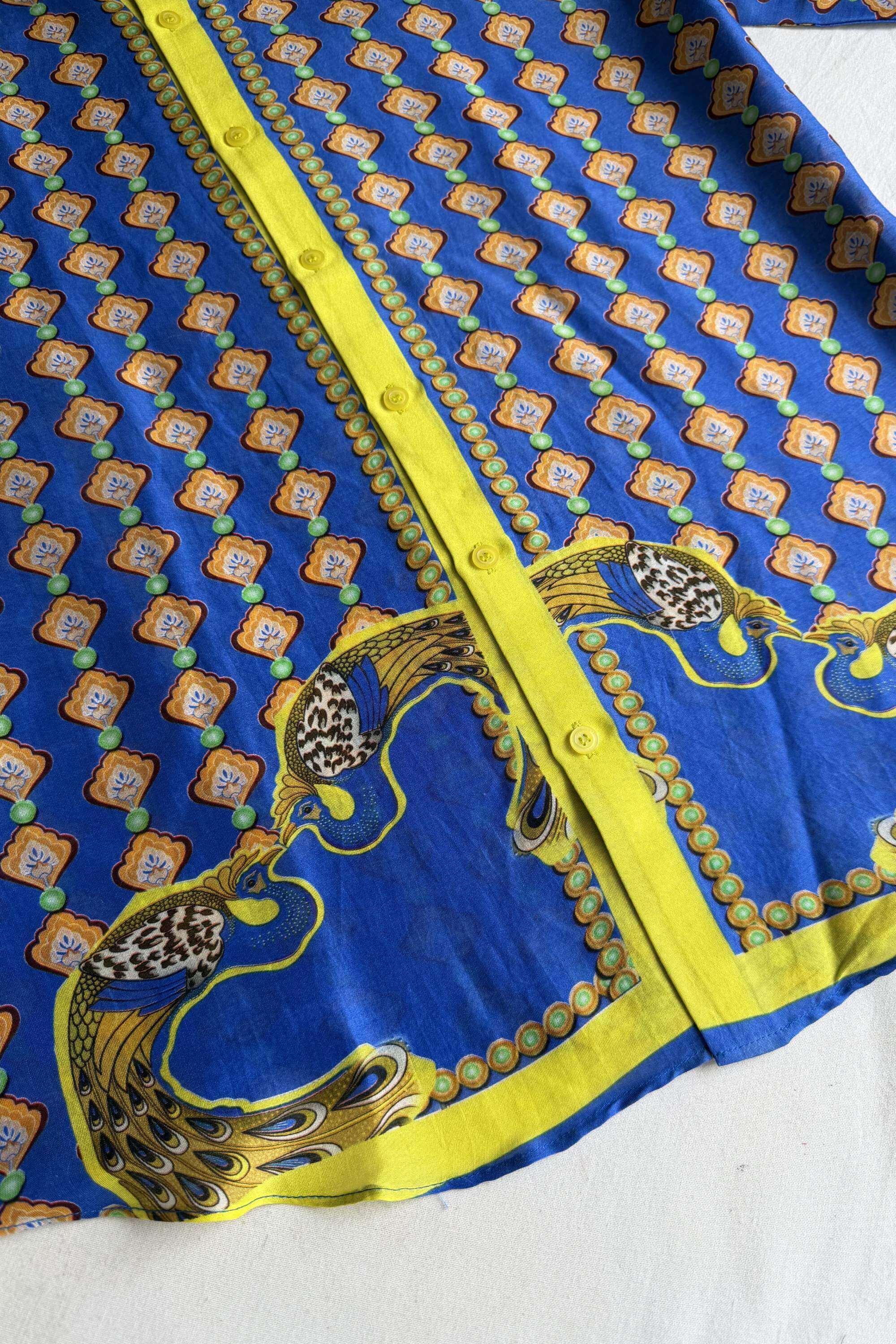 BLUE CHANDERI SHIRT