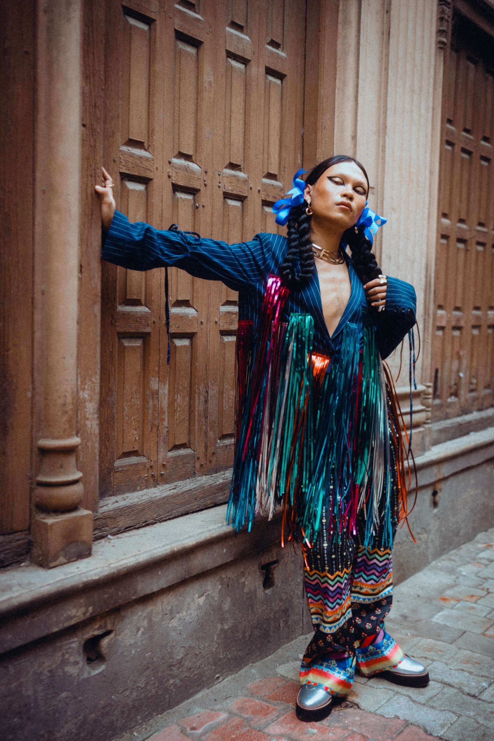 METALLIC FRINGED SUIT
