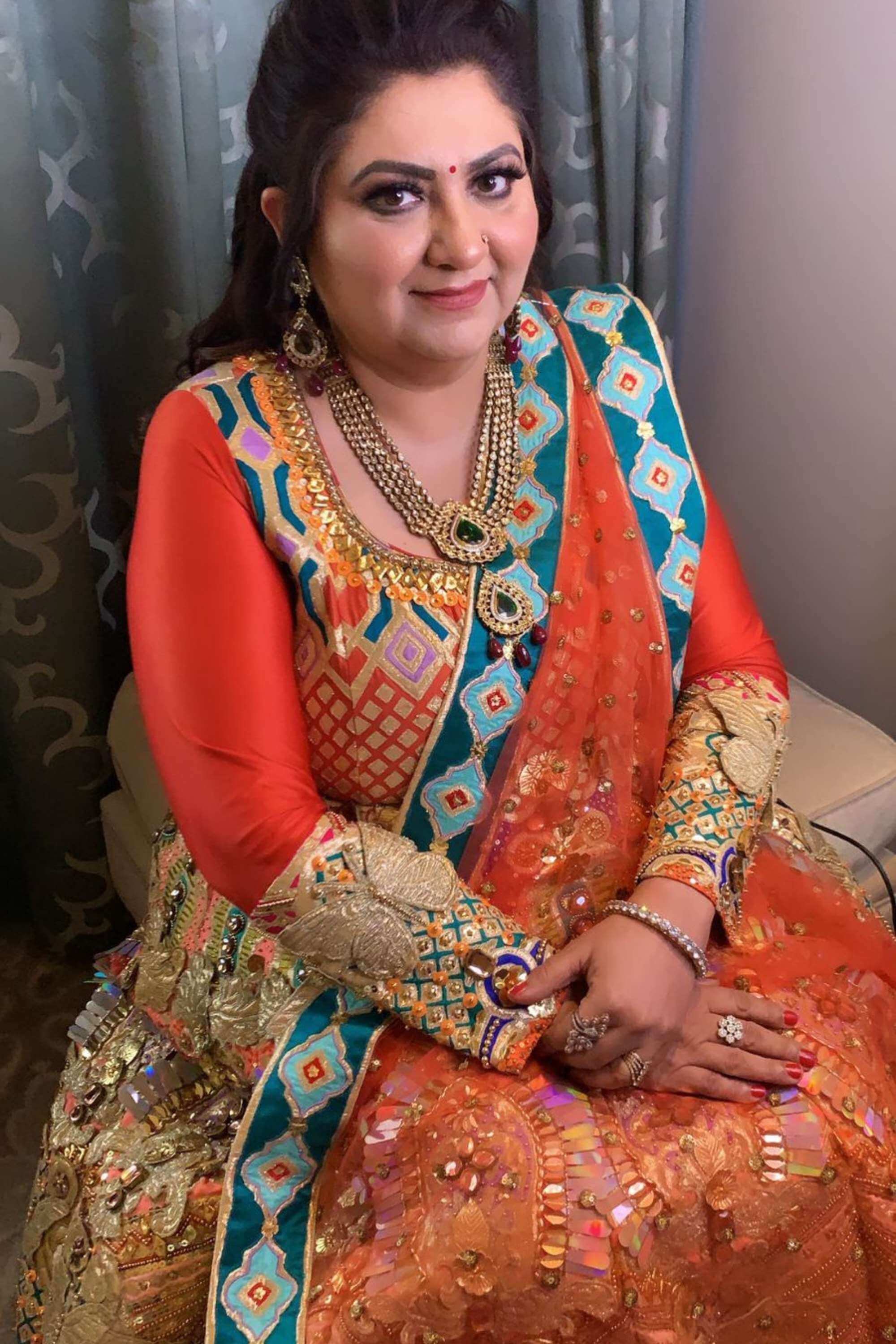 SINDOORI EMBROIDERED ANARKALI